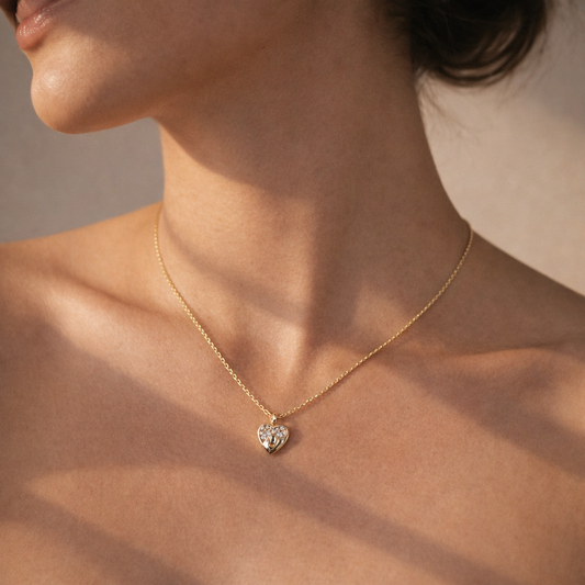 The Amour Heart Necklace | 14K Gold & Diamond