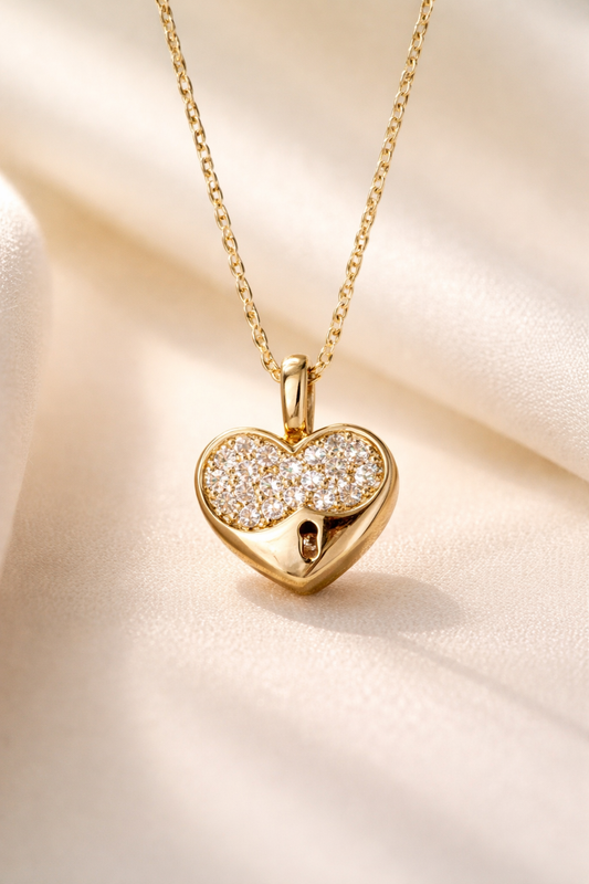 The Amour Heart Necklace | 14K Gold & Diamond